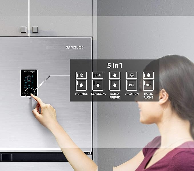 Samsung 324 L 3 Star Inverter Frost Free Double Door Refrigerator (RT34T4513S8/HL, Convertible 5In 1, Elegant Inox,2022 Model) (OPEN BOX) Samsung 324 L 3 Star Inverter Frost Free Double Door Refrigerator (RT34T4513S8/HL, Convertible 5In 1, Elegant Inox,2022 Model) (OPEN BOX)